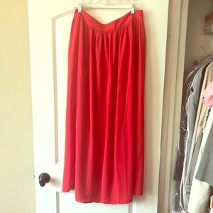 Dark coral/red maxi skirt banana republic size 10